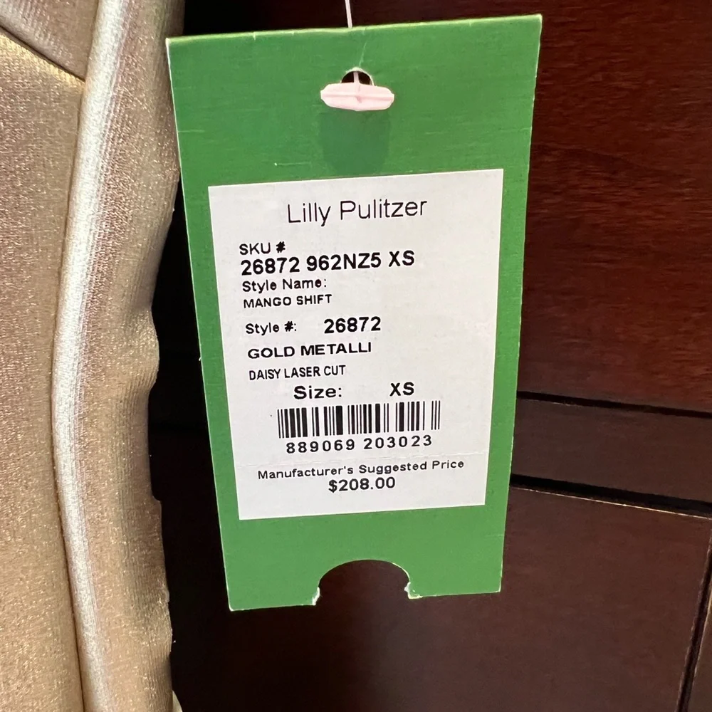 Lilly Pulitzer Gold Daisy Laser cut Cocktail Dress NWT - Picture 3 of 3